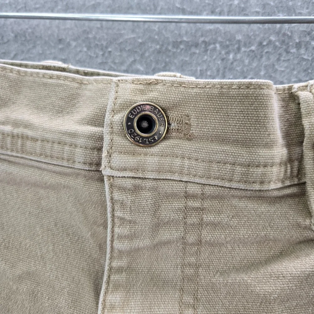 Eddie Bauer Men Pants 32x30 Beige Chino Canvas Stretch Outdoor Hiking‎ Relaxed